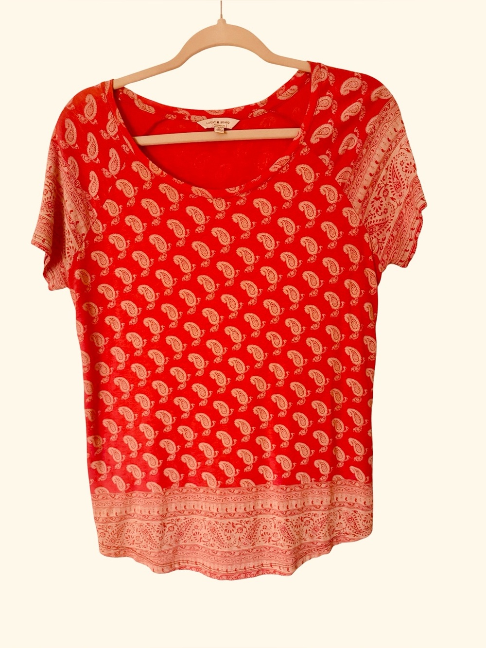 Lucky Brand short sleeve paisley top M